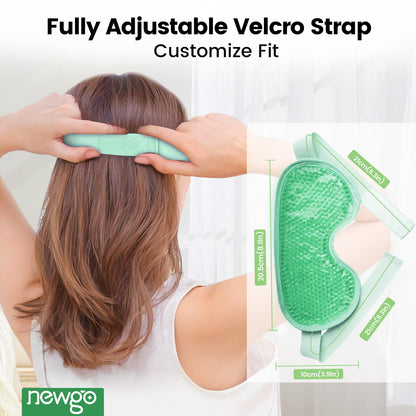 NEWGO Cooling Eye Mask - Cold Ice Pack for Puffy Eyes, Dark Circles, Headache & Stress Relief (Blue/Green)