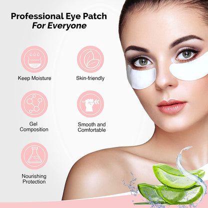 GreenLife Natural Hydrogel Eye Gel Pads - Collagen & Aloe Vera Under Eye Patches for Eyelash Extensions & Skin Care (100 Pairs)
