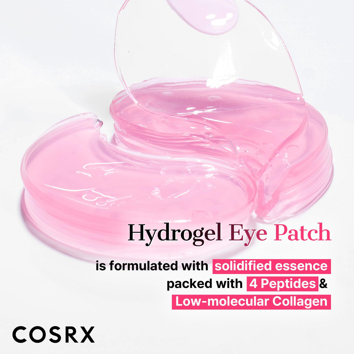 COSRX Limited Pink Edition Pink Peptides Collagen Hydrogel Eye Patch - 60 Patches - Amazon Exclusive Korean Eye Mask