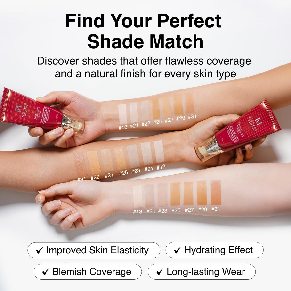 MISSHA M Perfect Cover BB Cream No 31.Golden Beige - Medium/Tan with Neutral Undertone SPF 42 PA +++ 1.69 Fl Oz - Tinted Moisturizer for face with SPF