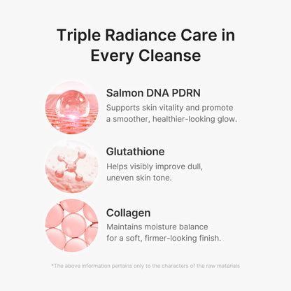 medicube Facial Cleanser PDRN Pink Glutathione Capsule Foam Cleanser - Daily Face Wash for Pore Care, Uneven Skin Tone, Texture - Hydrating & Nourishing Deep Cleansing - Korean Skincare, 4.23 oz