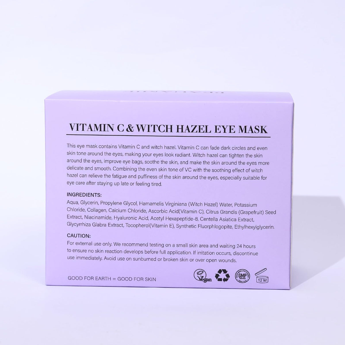 PEAUAMIE Under Eye Patches (30 Pairs) - Brightening Vitamin C & Soothing Witch Hazel Eye Mask for Dark Circles & Puffiness