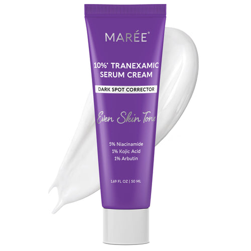 MAREE 10% Tranexamic Serum Cream - Alpha Arbutin Cream with Tranexamic Acid, Niacinamide - Dark Spot Corrector with Alfa Arbutin - Acido Tranexamico Crema para Manchas Oscuras en la Cara