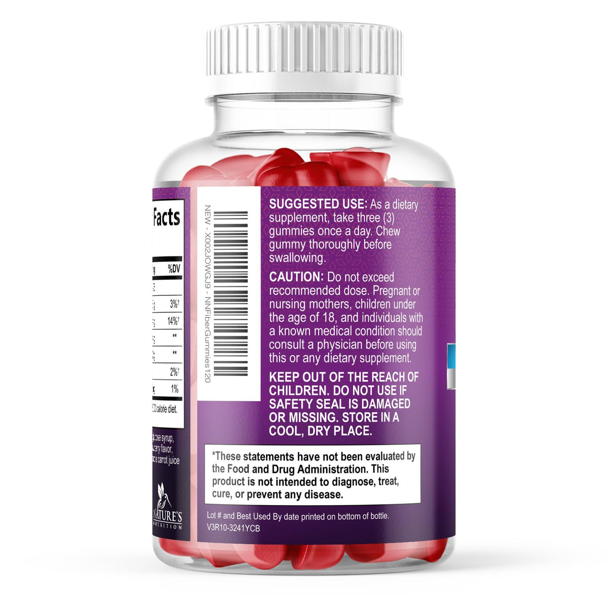 Fiber Gummies For Adults - Prebiotic Plant Based Fiber 4g Per Serving Gummy Supplement - Daily Digestive Health and Regularity Support - Gut Support Gummy Plant Based Digestion Support - 120 Gummies