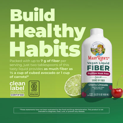 MARYRUTH'S Liquid Fiber for Ages 1+ - Up to 7g FiberSMART Tapioca Fiber Excellent Source - Baobab Fruit - Psyllium Husk Free - Vegan - Gluten Free - No Added Sugar - 15.22 oz