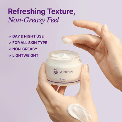 LAMUAMOR Aronia Extract Day Night Cream for Face Neck with Antioxidant Formula, Hydrating Moisturizer, Brightening 1.76 oz
