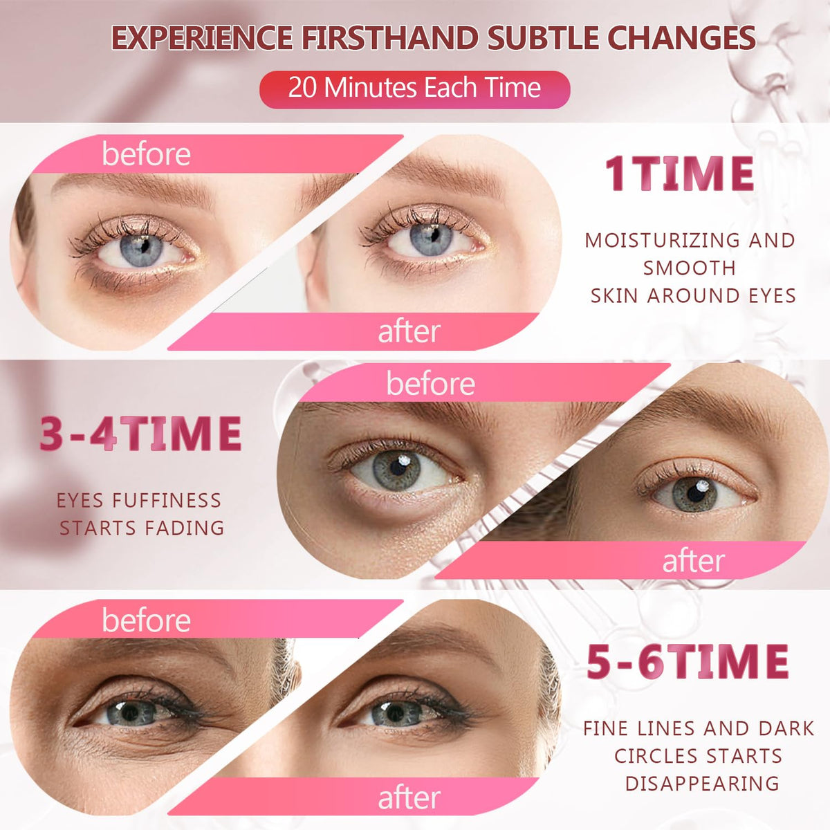 2 Packs Under Eye Patches - Green Tea & Rose Collagen (60 Pcs)