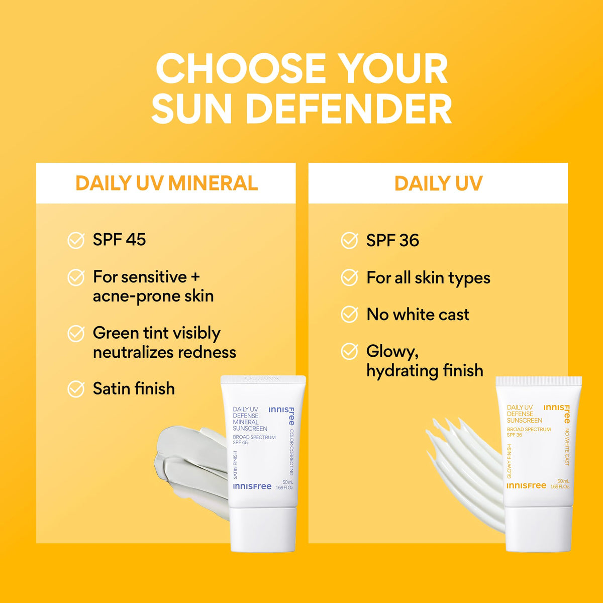 Innisfree Daily UV Defense SPF 36 - Korean Face Sunscreen, Invisible Finish, Broad Spectrum, No White Cast, Lightweight, Hydrating