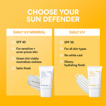 Innisfree Daily UV Defense SPF 36 - Korean Face Sunscreen, Invisible Finish, Broad Spectrum, No White Cast, Lightweight, Hydrating