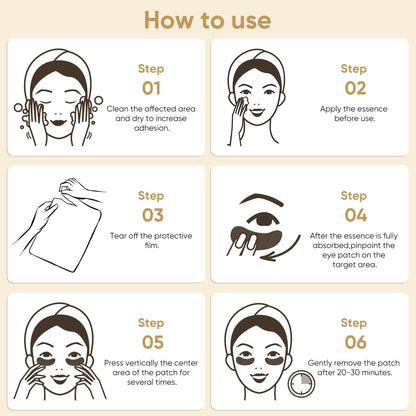 Bukamkom 24K Gold Eye Mask - 20 Pairs Luxury Collagen Treatment