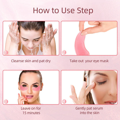 USTELIR Rose Under Eye Patches - 40 Pairs - Soothing Eye Masks for Dark Circles, Puffy Eyes & Wrinkles