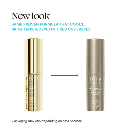 TULA Skin Care ‘Spresso Energizing Eye Balm (Gold Glow) - 10g (0.35 oz) - Caffeine Under Eye Stick for Instant Brightening
