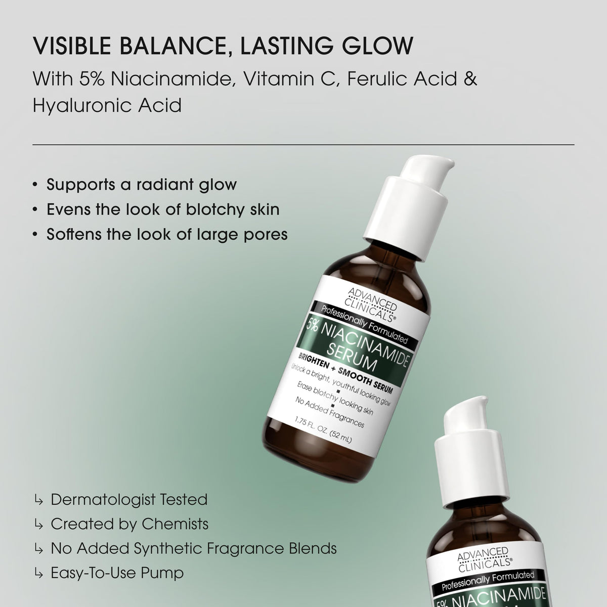 Advanced Clinicals 5% Niacinamide Serum - Barrier Support & Brightening (52ml)