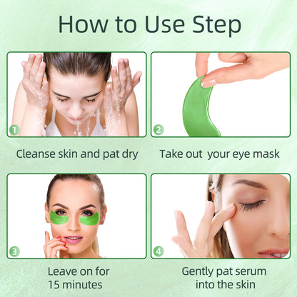 USTELIR Aloe Vera Under Eye Patches - 40 Pairs - Soothing Eye Mask for Puffy Eyes, Dark Circles & Hydration