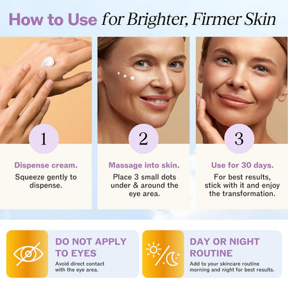 LilyAna Naturals Eye Cream for Dark Circles, Puffiness & Wrinkles - Hydrating Anti-Aging Under Eye Cream for Sensitive Skin (0.5 oz)