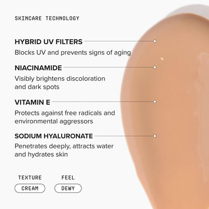 DRMTLGY Universal Tinted Moisturizer SPF 46 - Hydrating Dewy Tinted Sunscreen for Face with Zinc Oxide & Octinoxate - Niacinamide & Hyaluronic Acid - Broad Spectrum Lightweight Daily SPF, 1.7 oz