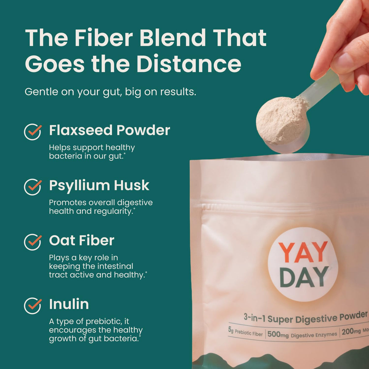 Nighttime Prebiotic Fiber Powder with Digestive Enzymes & Magnesium Glycinate for Sleep, On-The-Go Travel 7 Pack - Gut Health Supplement for Women & Men - Bloating Relief Soluble and Insoluble Fiber