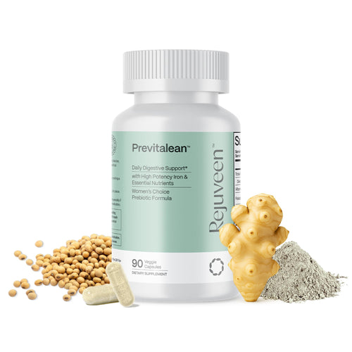 Rejuveen Previtalean - Prebiotic Fiber Supplement for Women - Supports Gut Health & Red Blood Cell Production - Contains Highly Bioavailable Iron, Folate & Vitamin B12 - 90 Ct, 30 Servings