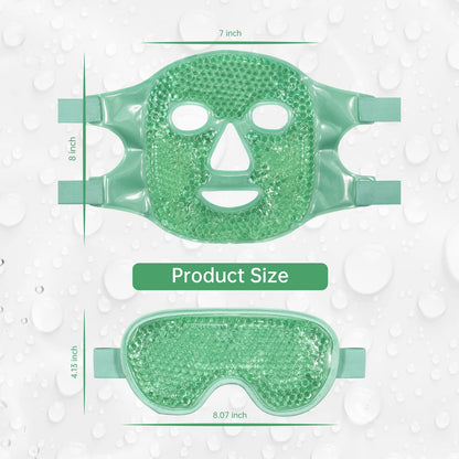ZNÖCUETÖD Cooling Ice Face & Eye Mask - Luxury Gel Hot/Cold Pack for Puffiness, Sinus Relief, Dark Circles & Migraines - Soft Plush Backing