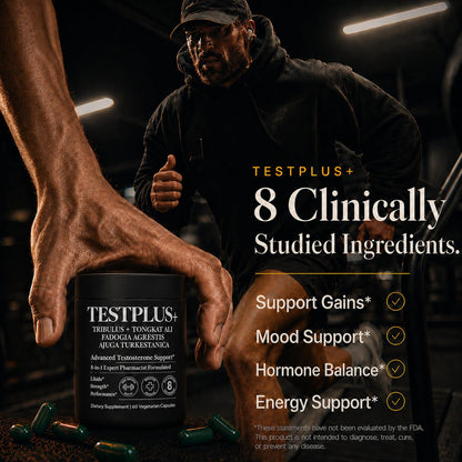 8-in-1 Testosterone Booster for Men - Tongkat Ali 700mg & Fadogia Agrestis - Energy, Strength & Muscle Recovery Support Supplement (60 Capsules)