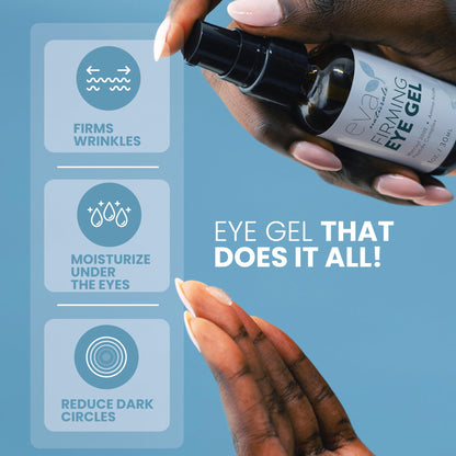 Eva Naturals Eye Gel for Dark Circles, Bags & Puffiness - Anti-Aging Peptide Serum with Hyaluronic Acid & Botanicals (1 oz)