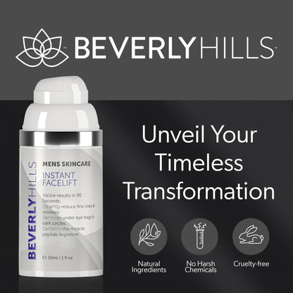 Beverly Hills Men's Instant Facelift & Eye Serum - Dark Circles, Puffy Eyes & Wrinkle Treatment