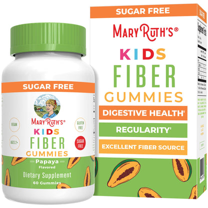 MARYRUTH'S Fiber Gummies for Kids - 2 Month Supply - Sugar Free - Kids Fiber Gummies Ages 4+ - Soluble Fiber Supplement - Gut Health & Digestion Support - 3g Fiber per Gummy - Vegan - 60 Count