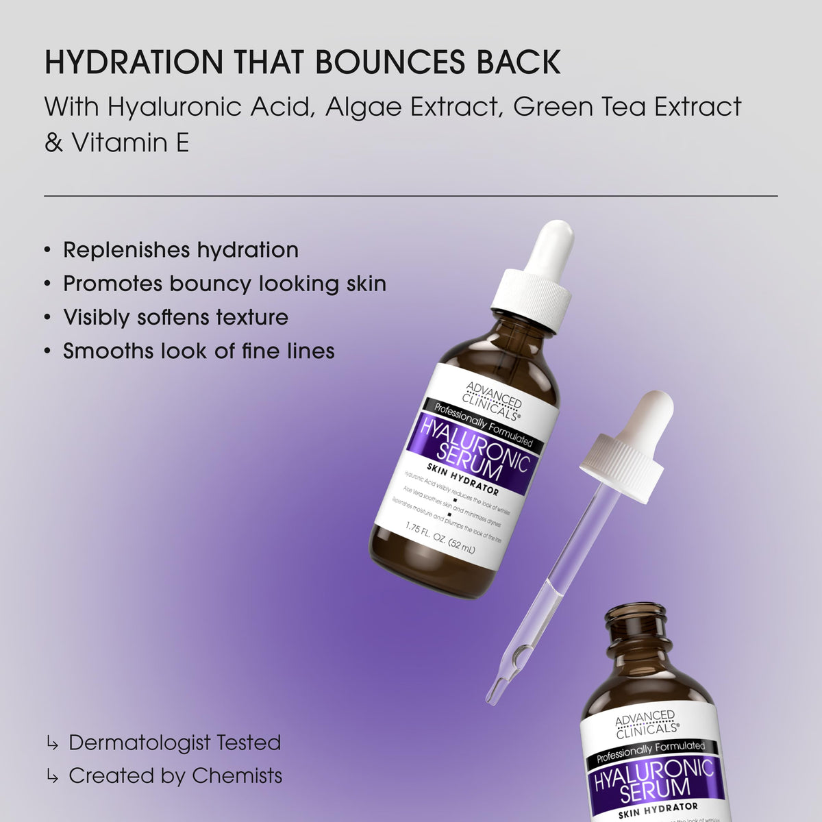 Advanced Clinicals Hyaluronic Acid Serum - Ultra-Hydrating Duo (52ml x 2)