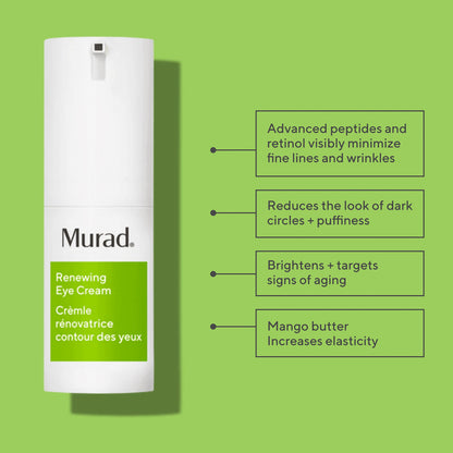 Murad Renewing Eye Cream (0.5 fl oz) - Firming Retinol & Peptide Formula with Mango Butter for Dark Circles & Wrinkles