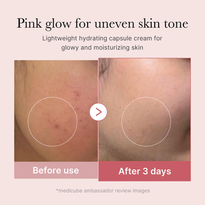 medicube Capsule Cream with Salmon DNA PDRN Pink Collagen - Lightweight Moisturizing Cream with PDRN, Niacinamide for Uneven Skin Tone and Texture, Glow hydration - Korean Skincare, 1.94 oz