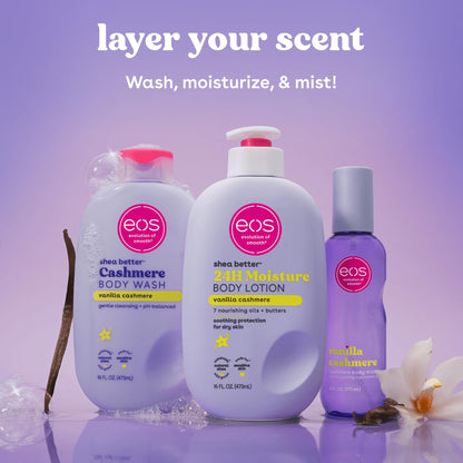 eos Cashmere Body Wash Vanilla Cashmere 16 fl oz - Moisturizing Creamy Gel with Shea Butter