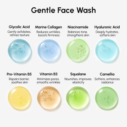 MAREE Face Exfoliator - Microdermabrasion Facial Scrub & Exfoliating Face Wash for Women - Collagen & Glycolic Acid - Gentle Scrub and Exfoliant - Men Exfoliating Scrubber - Exfoliante Facial Cleanser