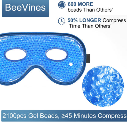 BeeVines XL Jumbo Gel Eye Mask - Cooling & Warming 2-Pack (Navy Blue)