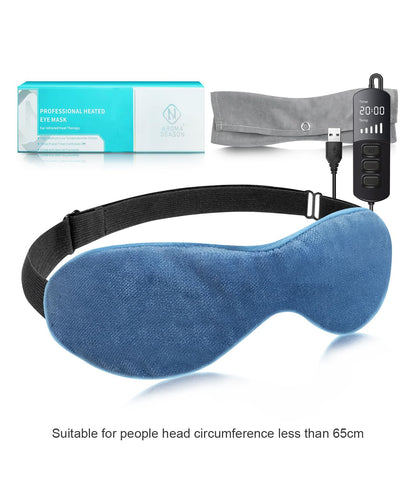Aroma Season Heated Eye Mask - Warm Flaxseed Eye Compress for Dry Eyes, MGD & Blepharitis Relief (Blue)