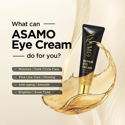 ASAMO Retinol & Peptides Eye Cream (1.06 fl oz) - Advanced Anti-Aging Treatment for Fine Lines, Puffiness & Under-Eye Shadows