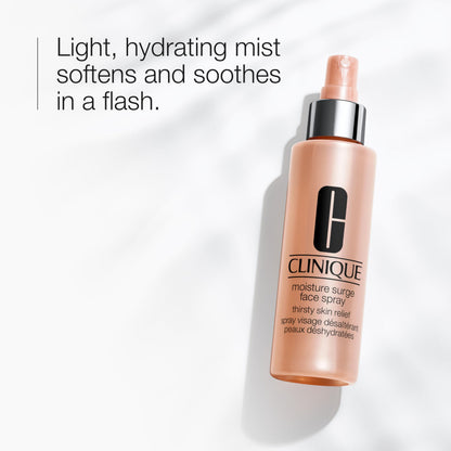 Clinique Moisture Surge Oil Free Face Spray Thirsty Skin Relief For Very Dry to Oily Combination Skin Types - Hydrating + Softening, 1 Fl Oz