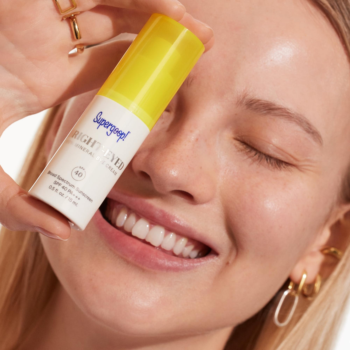Supergoop! Bright-Eyed 100% Mineral Eye Cream SPF 40 - Pack of 2 (2 x 0.5 fl oz) - Illuminating & Hydrating Sunscreen Bundle