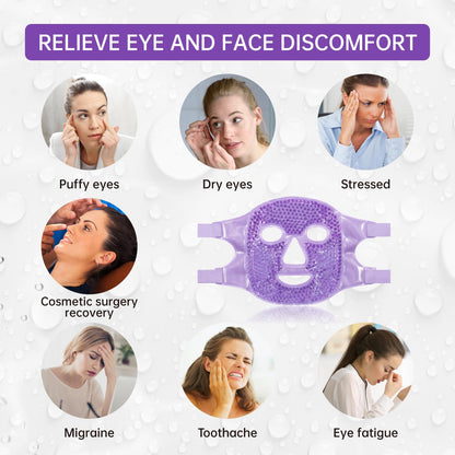 ZNÖCUETÖD Full Face Ice Mask - Gel Hot & Cold Compress for Post-Surgery Recovery, Dental Work, Facelift & Laser Treatment - Reduces Swelling & Migraines