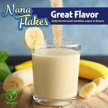 Nana Flakes 100% Pure Banana Flakes Medical Food Powder - Decrease Fat Intake & Natural Remedy for Diarrhea & Heart Burn - Great Source of Protein& Fiber (100 Single-Serve Packs)