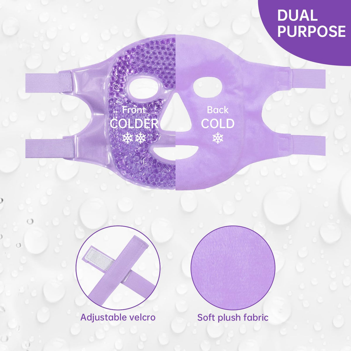 ZNÖCUETÖD Full Face Ice Mask - Gel Hot & Cold Compress for Post-Surgery Recovery, Dental Work, Facelift & Laser Treatment - Reduces Swelling & Migraines