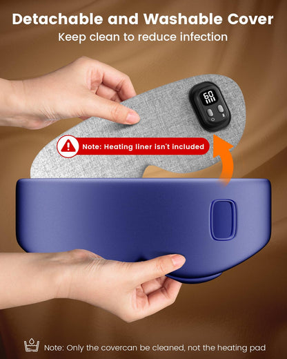 Heated Eye Mask Replaceable Cover - Adjustable Silk Eye Mask Cover for Electric Heating Pad (Blue)