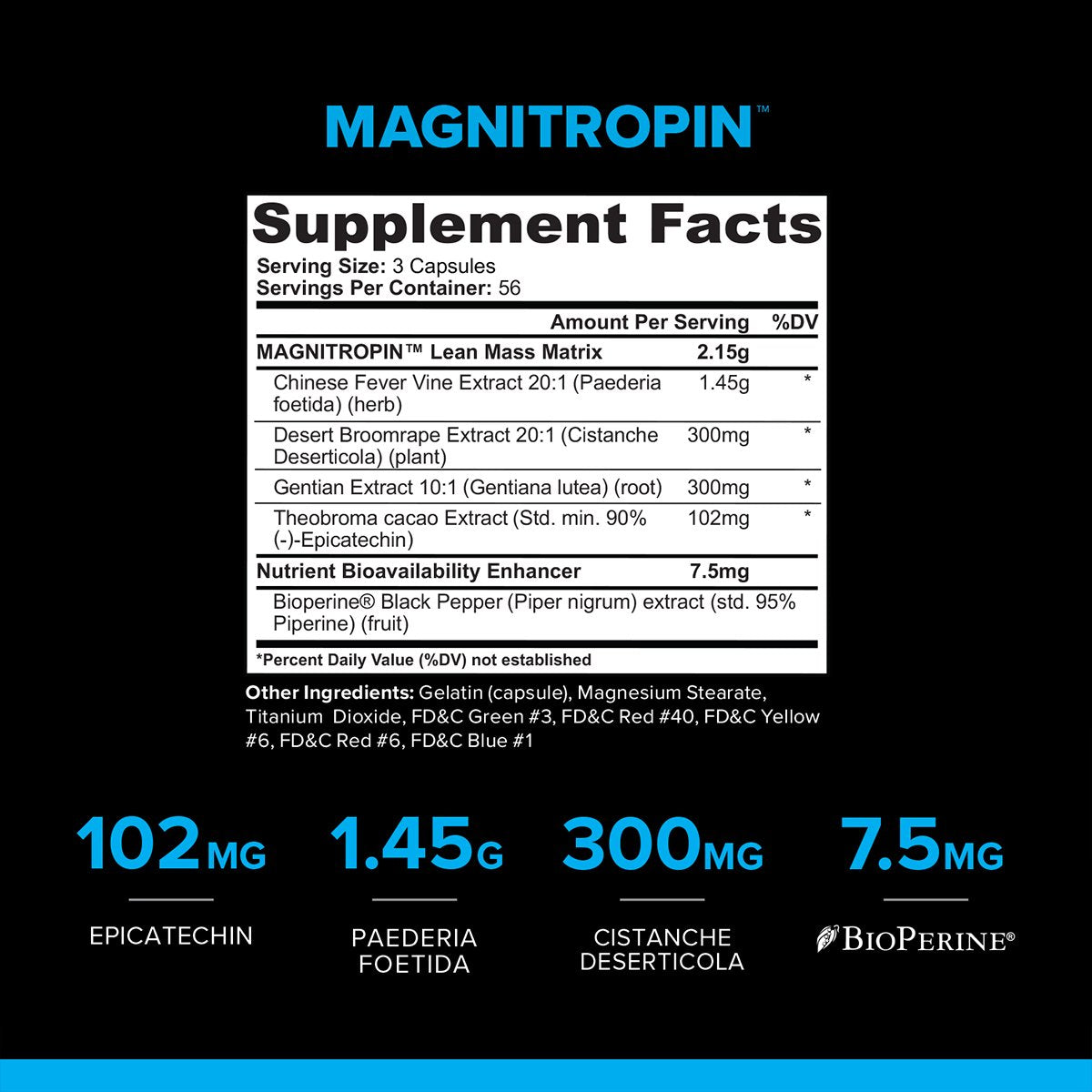 Lean Muscle Growth & Strength Support Supplement - Recovery & Performance Formula - MYOKEM Magnitropin (168 Capsules)
