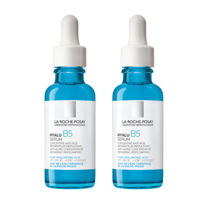 La Roche-Posay Hyalu B5 Suractivated Hyaluronic Acid Serum for Face, Vitamin B5 + Hyaluronic Acid + Glycerin, Hydrating Serum Visibly Plumps Skin, Sensitive Skin Safe, Anti Aging, Oil-Free (Pack of 2)