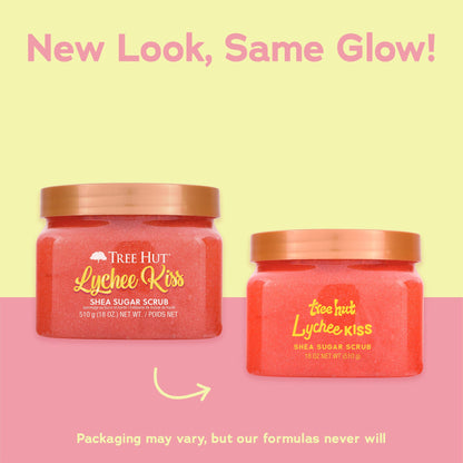 Tree Hut Lychee Kiss Shea Sugar Body Scrub 18 oz, Exfoliating & Hydrating