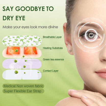 ZHENYEMEI Self-Heating Steam Eye Mask - 6A Silk Cotton Warm Compress for Dry Eye Relief - No Microwave Needed (18 Pack)