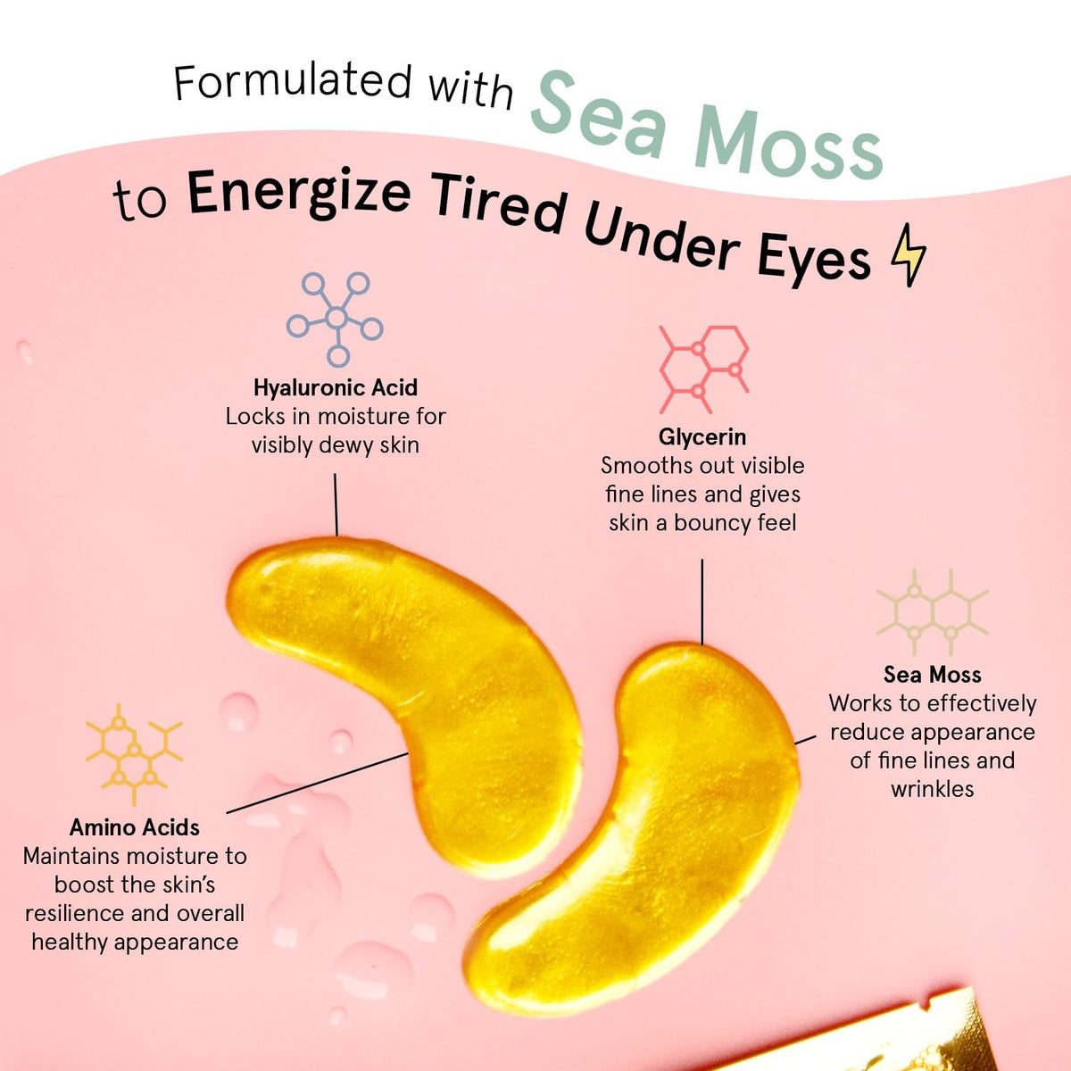 grace & stella Gold Under Eye Mask - 6 Pairs - Vegan Gel Patches for Dark Circles & Puffy Eyes