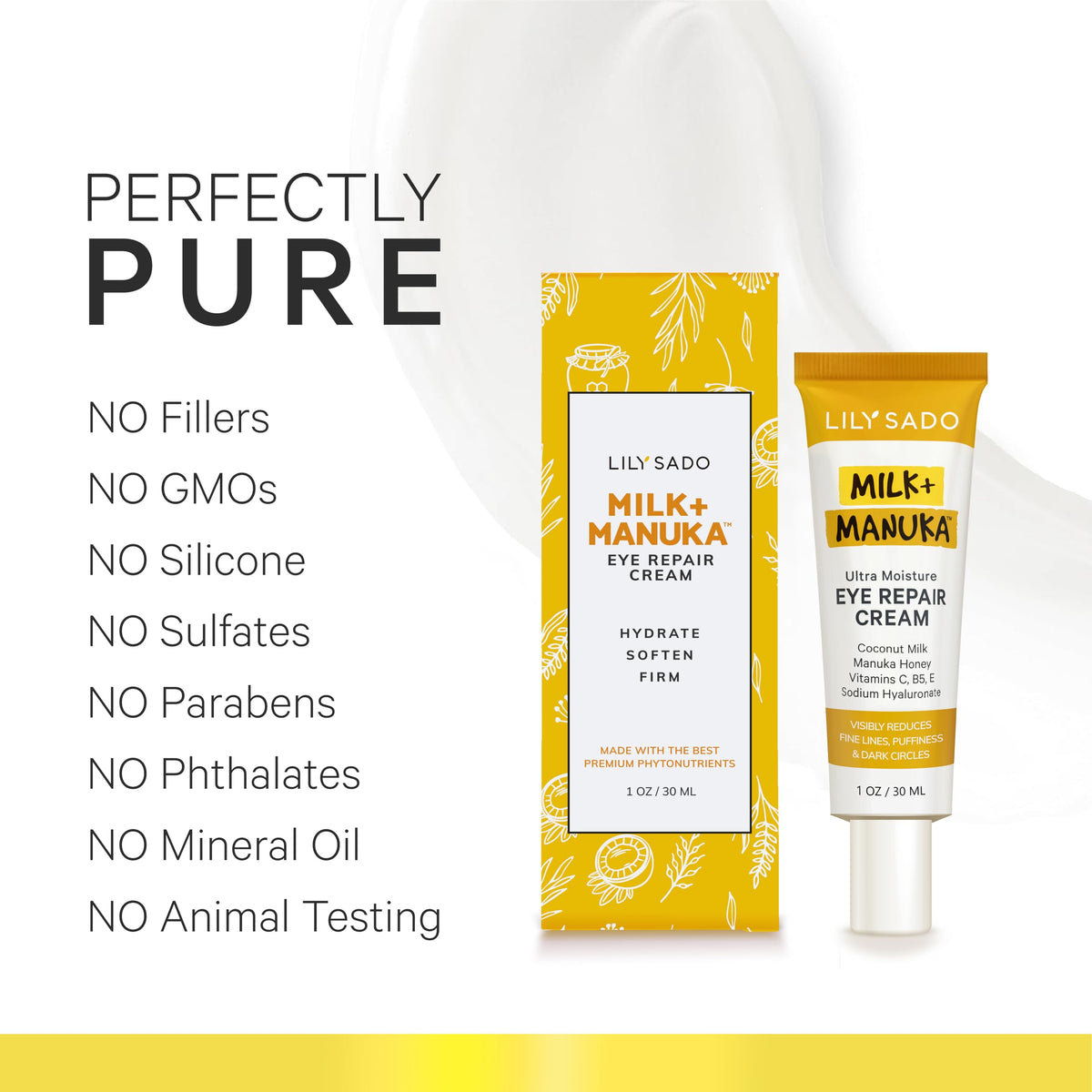 LILY SADO MILK+MANUKA Eye Repair Cream - Coconut Milk & Manuka Honey (30ml)