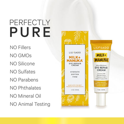 LILY SADO MILK+MANUKA Eye Repair Cream - Coconut Milk & Manuka Honey (30ml)