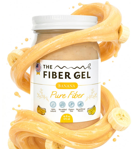 The Fiber Gel High Dietary Fiber Prebiotic Gel Formula - 100% Natural & Clean Label - Plant-Based Psyllium Husk & Inulin Complex - Keto Friendly, Vegan, No Added Sugar - Banana, 16 oz