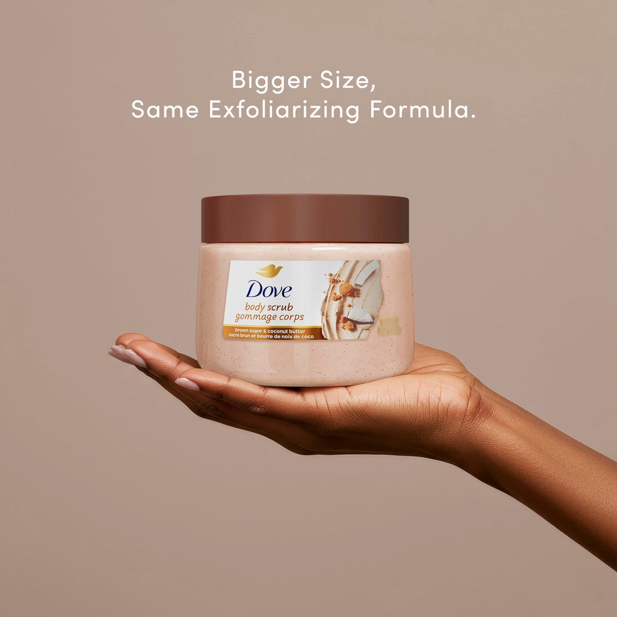 Dove Brown Sugar & Coconut Butter Body Scrub, Exfoliating & Nourishing Scrub 15 oz